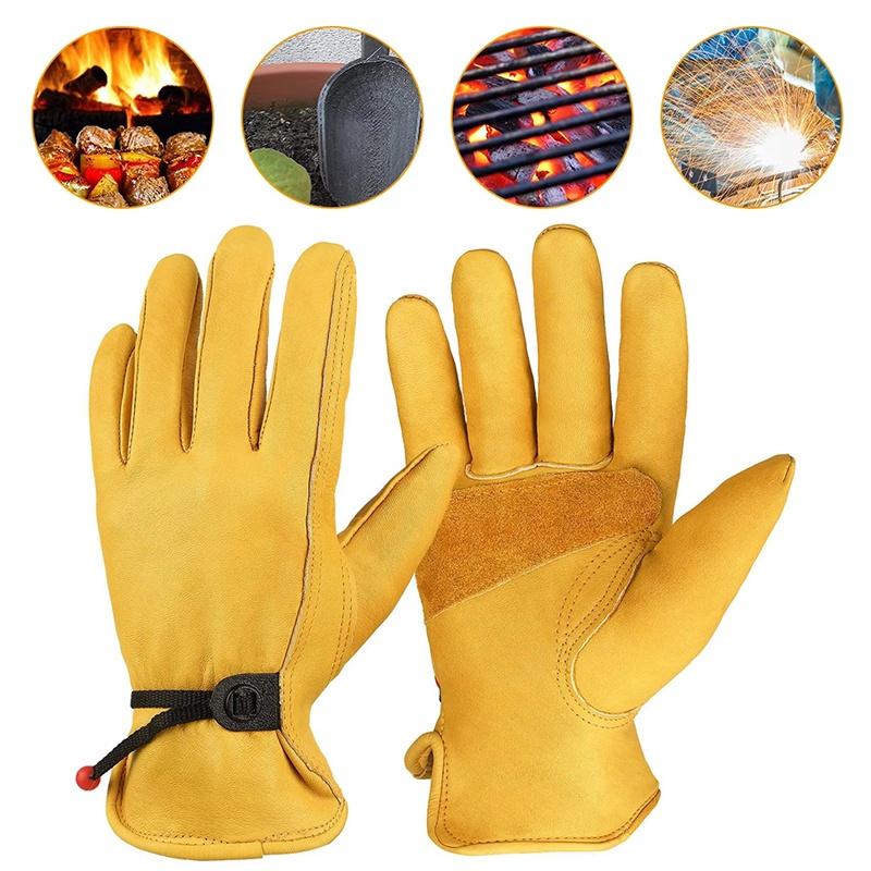 Leather Driving Glove - 1 Pair Leather Work Glove Cowhide