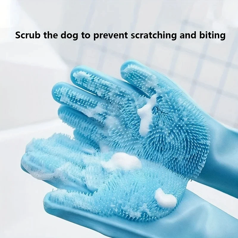 Rubber Glove Cleaning - Pet Grooming Cleaning Gloves Dog Cat