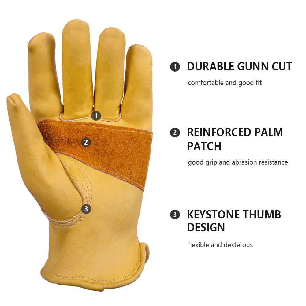 1 Pair Leather Work Glove Cowh - đánh giá và giá Leather Driving Glove