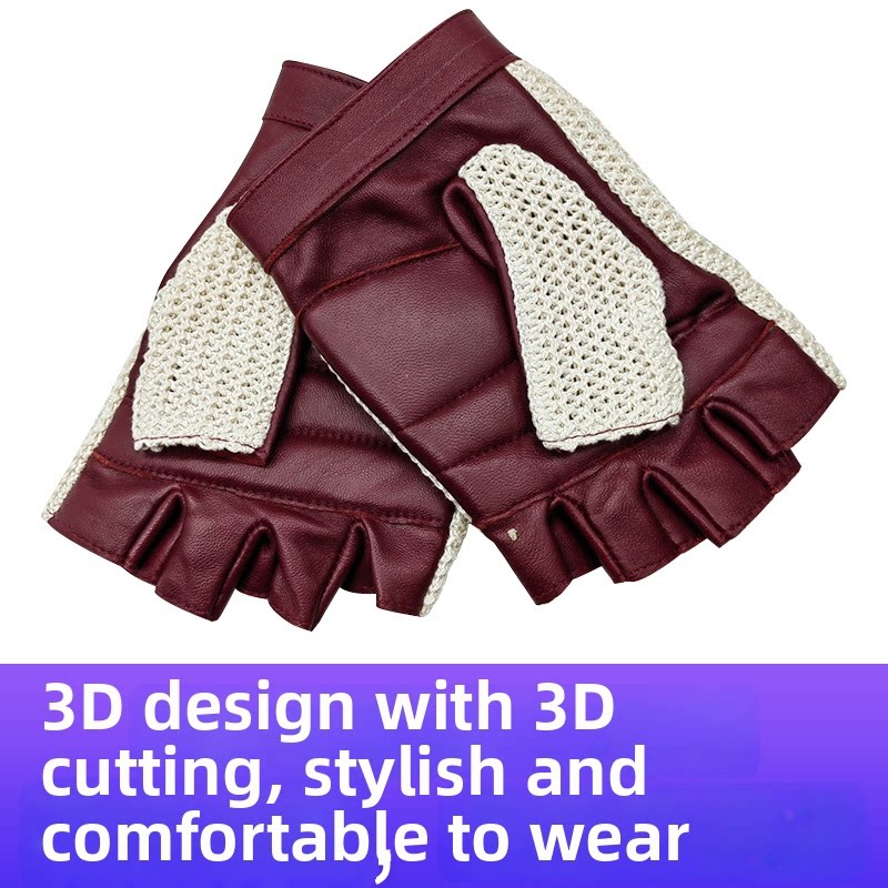 Genuine Sheepskin Half Finger  - đánh giá và giá Leather Driving Glove