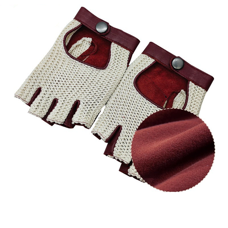 Genuine Sheepskin Half Finger  - đánh giá và giá Leather Driving Glove